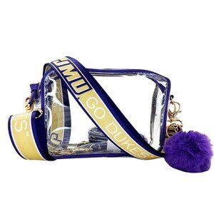 JAMES MADISON - Licensed - Go Dukes | Game Day | Clear Purse | Adjustable Strap